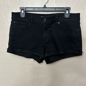 vintage abercrombie and fitch Waist 28‎ Size 6 Black Stretch Shorts Cut Off